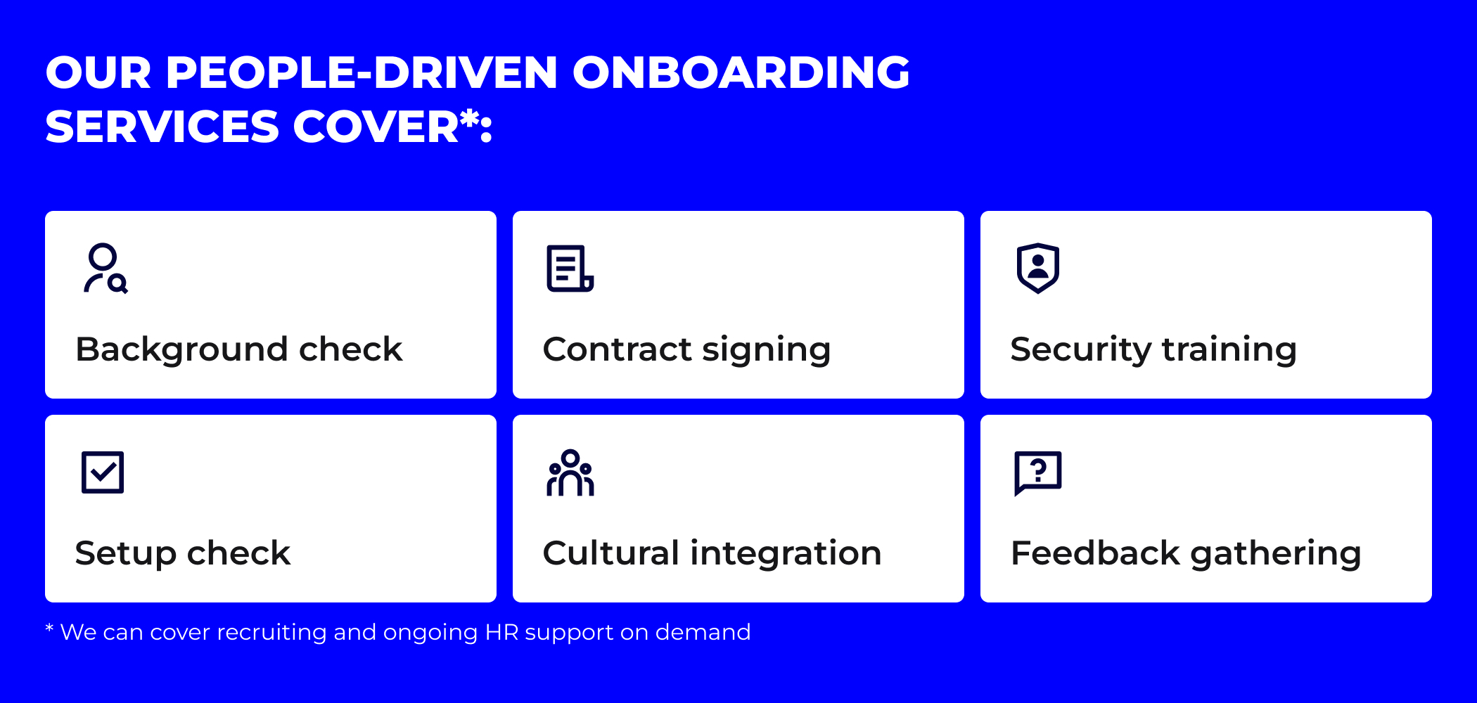 Onboarding services make team scaling a piece of cake